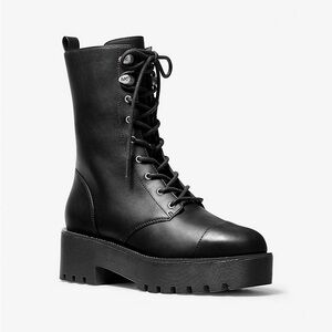 Michael Kors Bryce Leather Platform Combat Boot